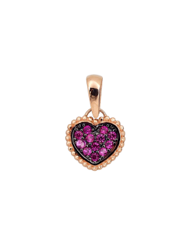 Pendants in red gold of 585 assay value with zirconia 