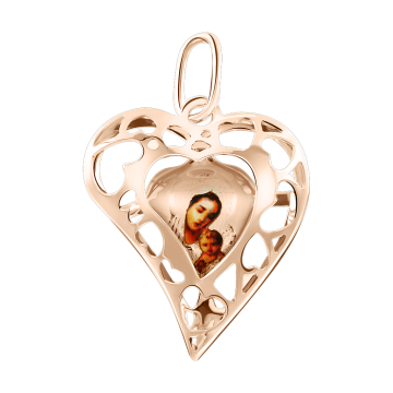 Icon pendant in red gold of 585 assay value 