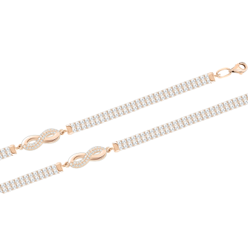 Bracelet in red gold of 585 assay value with zirconia 