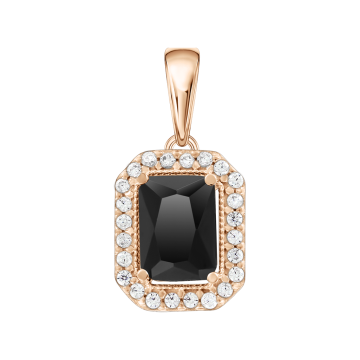 Pendants in red gold of 585 assay value with zirconia 