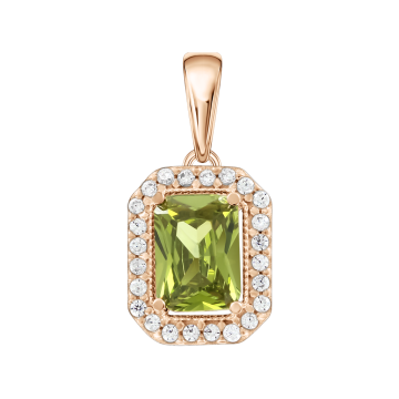 Pendants in red gold of 585 assay value with zirconia 