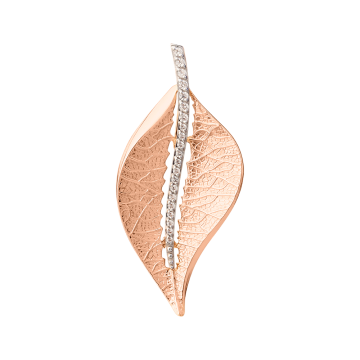 Pendants in red gold of 585 assay value with zirconia 