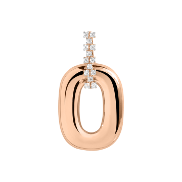 Pendants in red gold of 585 assay value with zirconia 