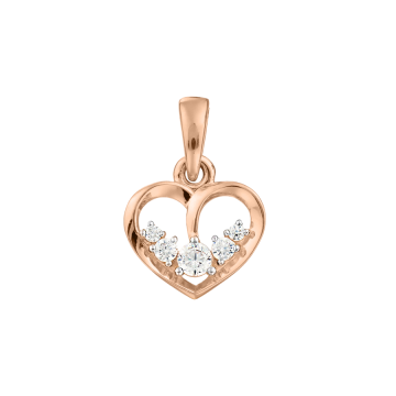 Pendants in red gold of 585 assay value with zirconia 