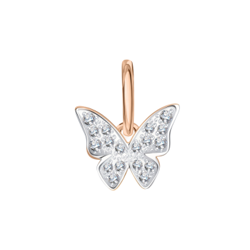 Pendants in red gold of 585 assay value with zirconia 