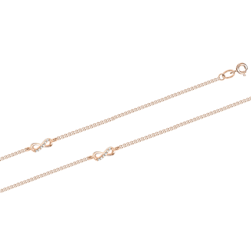 Bracelet in red gold of 585 assay value with zirconia 