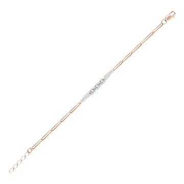 Bracelet in red gold of 585 assay value with Brilliant 