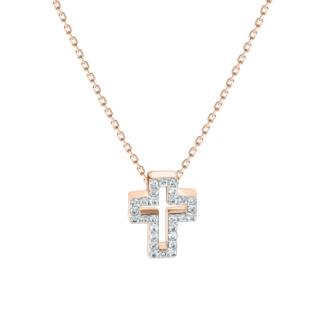Necklace in red gold of 585 assay value with Diamonds 