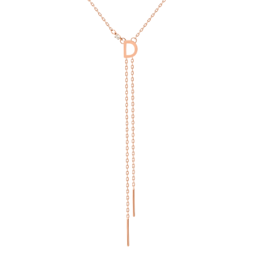 Chain with pendant in red gold of 585 assay value with zirconia 