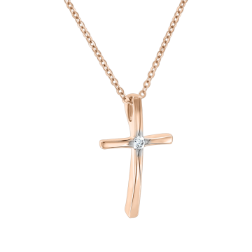 Collier aus Rotgold 585° mit  Brillanten 