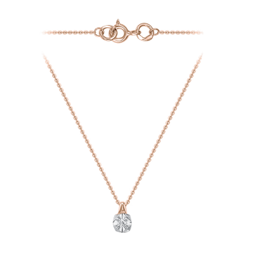 Necklace in red gold of 585 assay value with Diamonds 42 cm