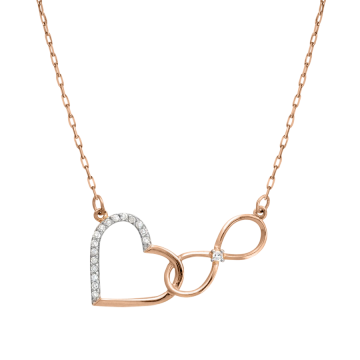 Necklace in red gold of 585 assay value with Diamonds 42 cm