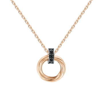 Chain with pendant in red gold of 585 assay value with zirconia 