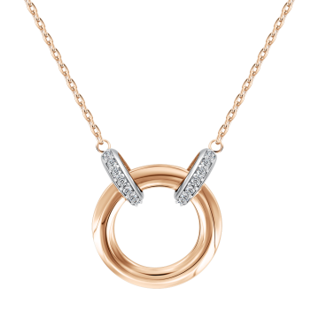 Chain with pendant in red gold of 585 assay value with zirconia 