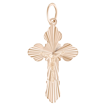 Cross from red gold of 585 assay value 