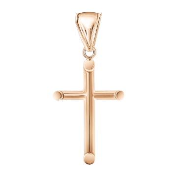 Cross from red gold of 585 assay value 