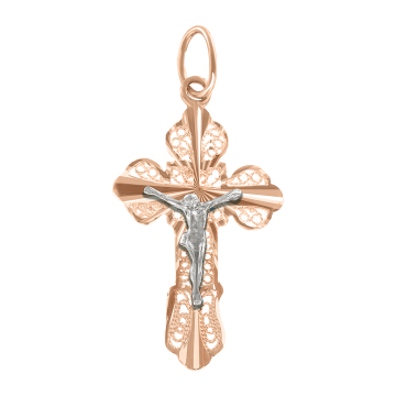 Kreuz Anhänger aus Rotgold 585° 