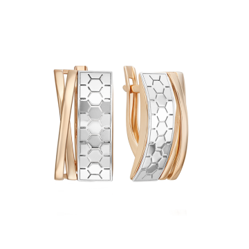 Earrings in red gold of 585 assay value 