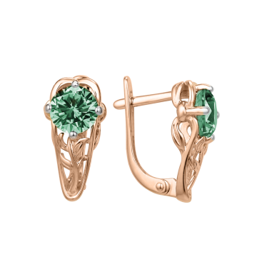 Earrings in Rose Gold 585 with Sitall 