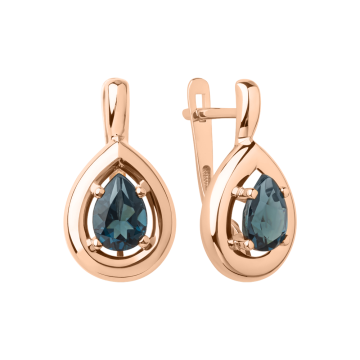 Earrings in Rose Gold 585 with Sitall 