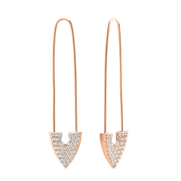 Earrings in red gold with cubic zirconia 