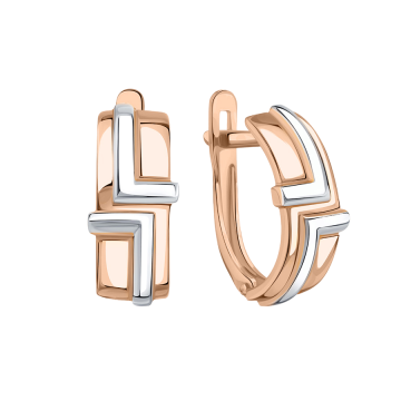 Earrings in red gold of 585 assay value 