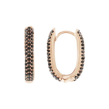 Earrings in red gold with cubic zirconia 