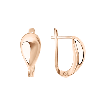 Earrings in red gold of 585 assay value 