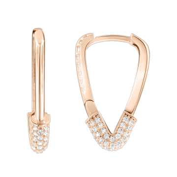 Earrings in Red Gold 585 - Zirconia 