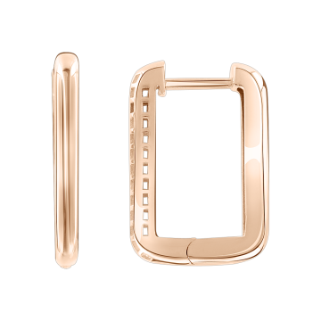 Earrings in red gold of 585 assay value 