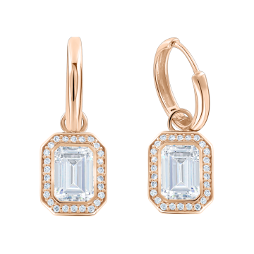 Earrings in red gold with cubic zirconia 