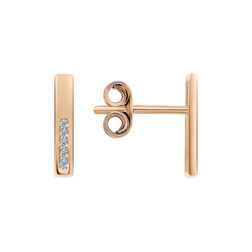 Earrings in Red gold 585 - Zirconia 