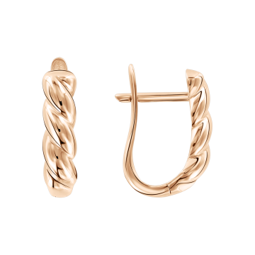 Earrings in red gold of 585 assay value 