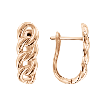 Earrings in red gold of 585 assay value 