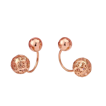Earrings in red gold with cubic zirconia 