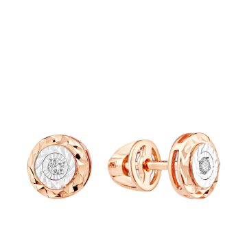 Earrings in red gold of 585 assay value with diamonds 