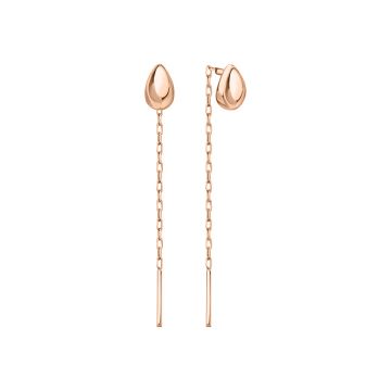 Earrings in red gold of 585 assay value 
