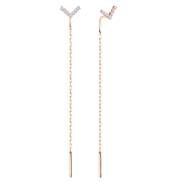 Earrings in red gold with cubic zirconia 