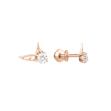 Earrings in Red gold 585 - Zirconia 