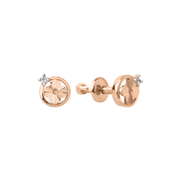 Earrings in Red gold 585 - Zirconia 
