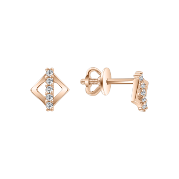Ohrstecker aus Rotgold 585° mit Zirkonia 