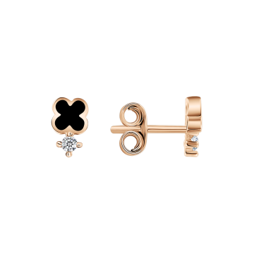 Earrings in Red gold 585 - Zirconia 