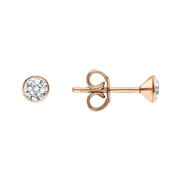 Earrings in Red gold 585 - Zirconia 
