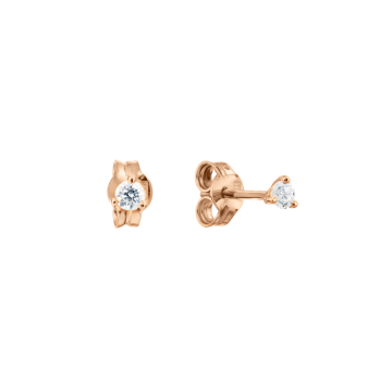 Earrings in Red gold 585 - Zirconia 