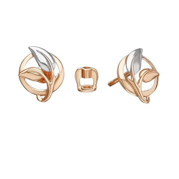Infant earrings in red gold of 585 assay value 