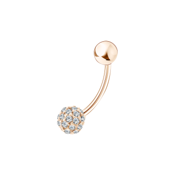 Rotgold 585 Bauchpiercing mit Zirkonia 