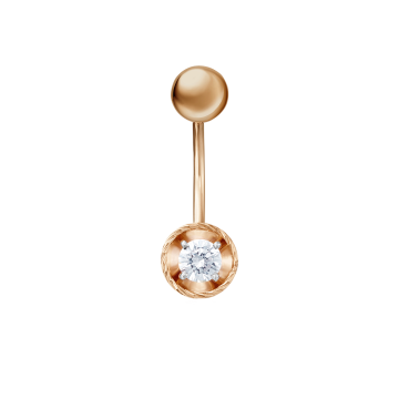 Rotgold 585 Bauchpiercing mit Zirkonia 