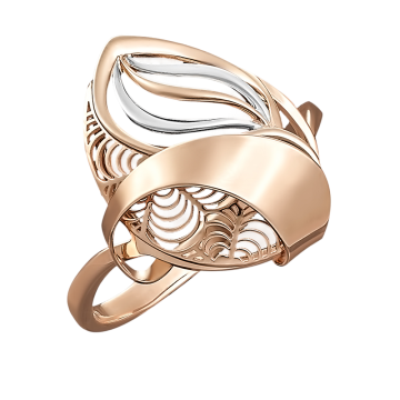 Lady´s ring in red gold of 585 assay value 