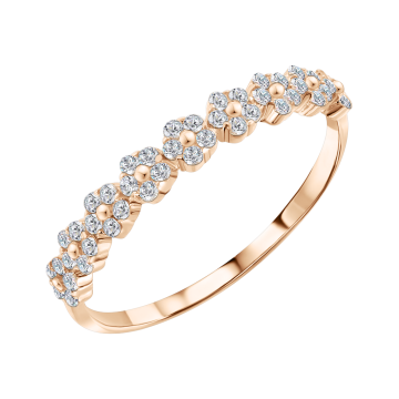 Damenring aus Rotgold 585° mit Zirkonia 