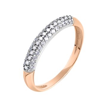 Lady´s ring in red gold of 585 assay value with zirconia 